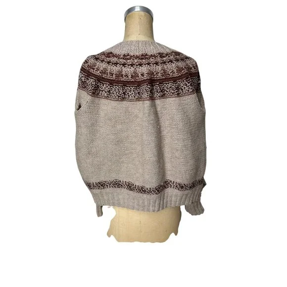 Vintage hand knit cardigan sweatrer Fair Isle Nordic Icelandic style Size M - Picture 5 of 6